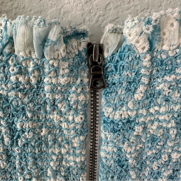 NWT Alice+Olivia Jocelyn Floral Smocked Cotton Ruffle Mini Dress SZ US 14 - Picture 9 of 10